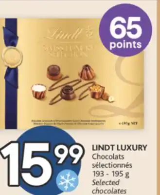Brunet Lindt luxury chocolats sélectionnés offer