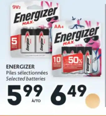 Brunet Energizer piles sélectionnées offer