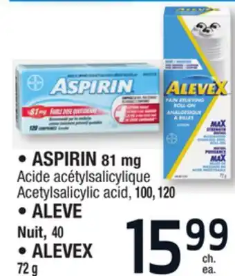 Jean Coutu Aspirin, aleve, alevex selected products offer
