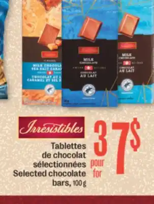 Jean Coutu Irresistibles selected chocolate bars offer