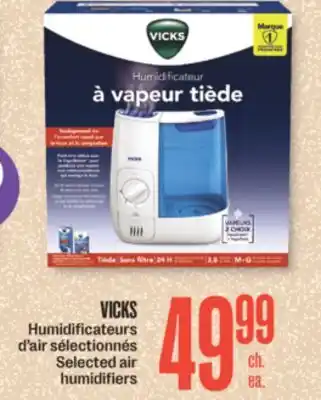 Jean Coutu Vicks selected air humidifiers offer