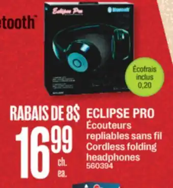 Jean Coutu Eclipse pro cordless folding headphones offer