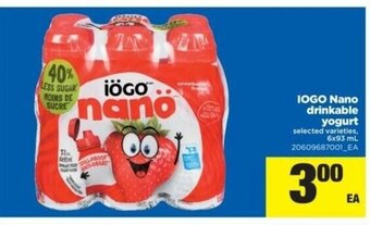Real Canadian Superstore IOGO Nano Drinkable Yogurt offer