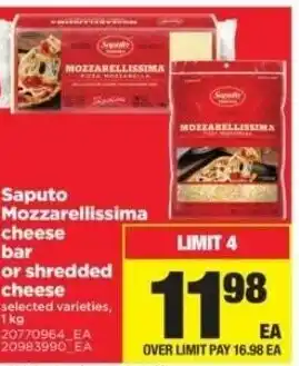 Real Canadian Superstore Saputo Mozzarellissima Cheese Bar offer
