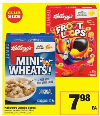 Real Canadian Superstore Kellogg's Jumbo Cereal offer