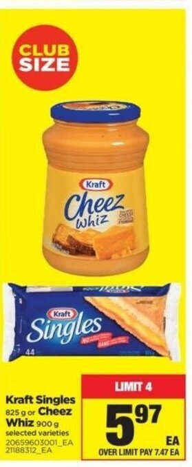 Real Canadian Superstore Kraft singles Cheez Whiz offer