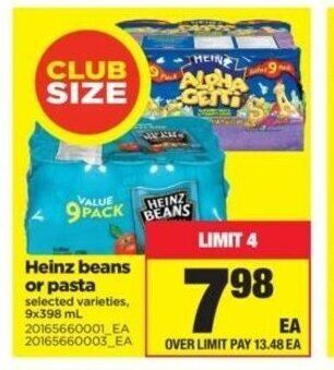 Real Canadian Superstore Heinz Beans or Pasta offer