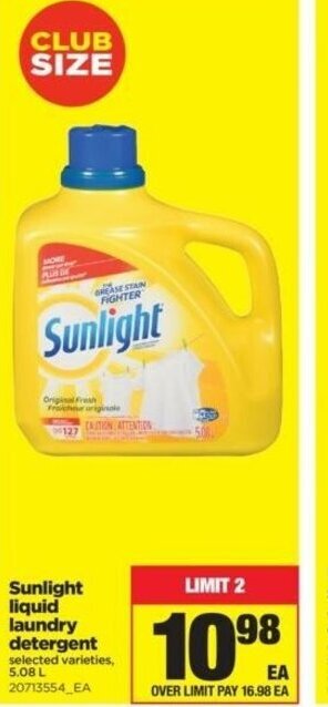 Real Canadian Superstore Sunlight Liquid Laundry Detergent offer