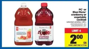 Real Canadian Superstore PC or Blue Menu Cranberry offer