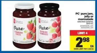 Real Canadian Superstore PC Pure Jam, Jelly offer