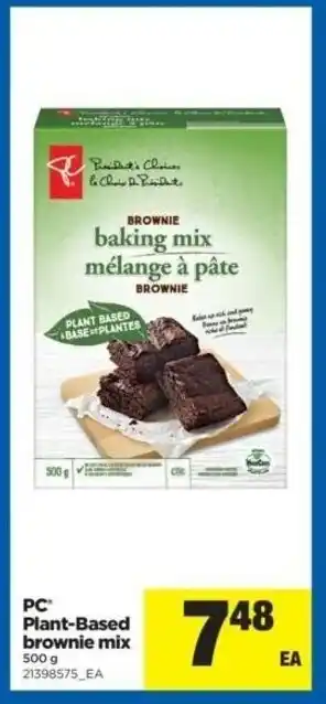 Real Canadian Superstore PC' Plant-Based Brownie Mix offer