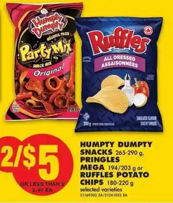 No Frills Humpty Dumpty Snacks Pringles offer