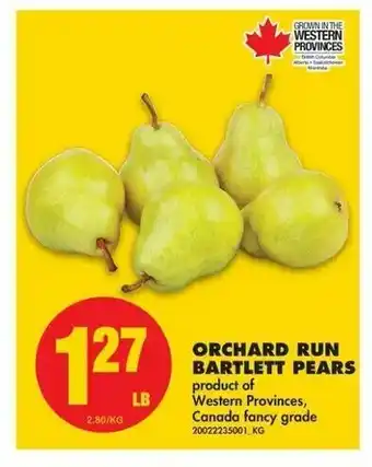 No Frills Orchard Run Bartlett Pears offer
