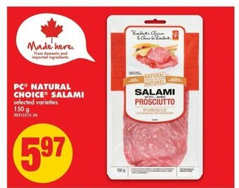 No Frills PC Natural Choice Salami offer