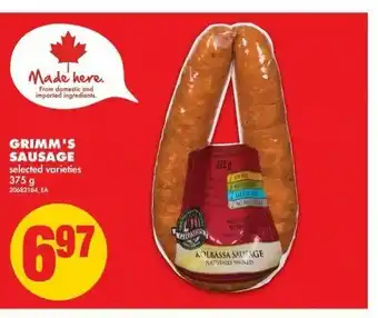 No Frills Grimm's Sausage offer