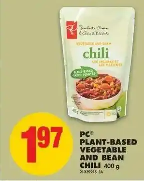 No Frills PC Plant-Based Vegetable And Bean Chili offer
