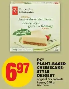 No Frills PC Plant-Based Cheesecake Style Dessert offer