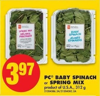 No Frills PC Baby Spinach Spring Mix offer