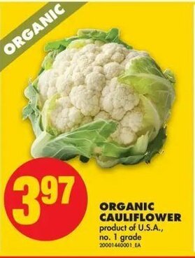 No Frills Organic Cauliflower offer