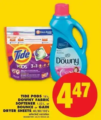 No Frills Tide Pods Downy Fabric Softener offer