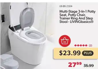 Shopper+ Multi-stage 3-in-1 potty seat, potty chair, trainer ring and step stool - livingbasics offer