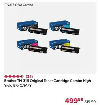 Shopper+ Brother tn-315 original toner cartridge combo high yield bk/c/m/y offer
