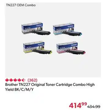Shopper+ Brother tn227 original toner cartridge combo high yield bk/c/m/y offer