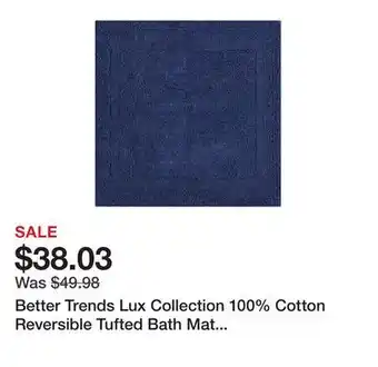 Bed Bath & Beyond Better trends lux collection 100% cotton reversible tufted bath mat rug offer