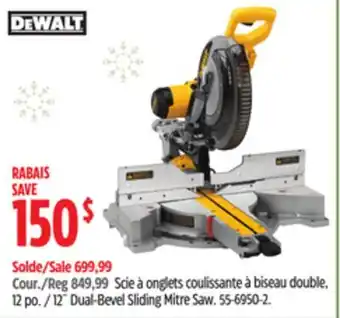 Canadian Tire Dewalt 12˝ dual-bevel sliding mitre saw offer
