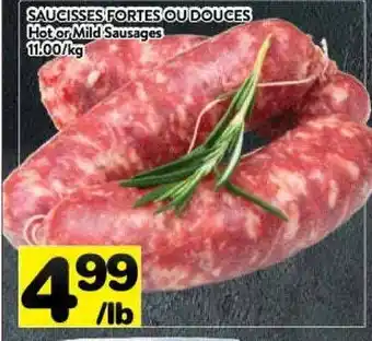 Supermarché PA Hot or mild sausages offer