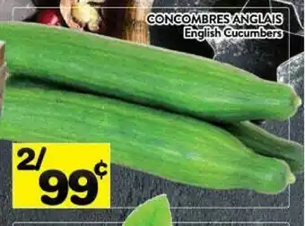Supermarché PA English cucumbers offer
