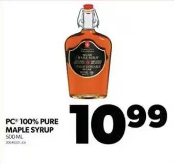 Real Canadian Superstore PC 100% PURE MAPLE SYRUP 500 ML offer