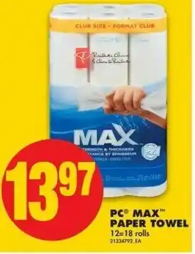 No Frills PC Max Paper Towel offer