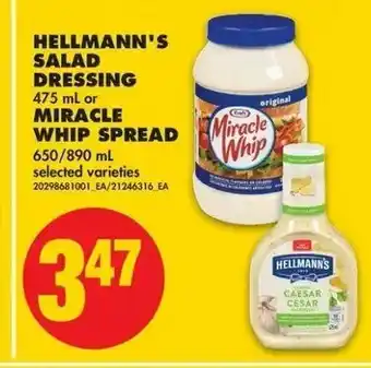 No Frills Hellmann's Salad Dressing offer