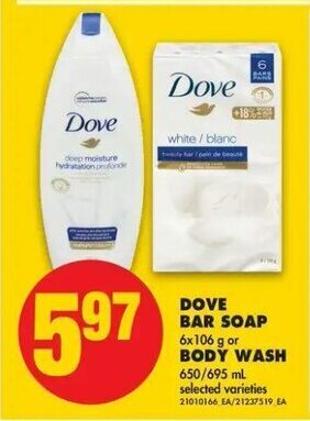 No Frills Dove Bar Soap Body Wash offer