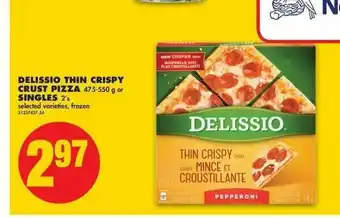 No Frills Delissio Thin Crispy Crust Pizza or Singles offer