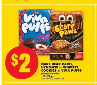 No Frills Dare Bear Paws, Ultimate or Whippet Cookies or Viva Puffs offer