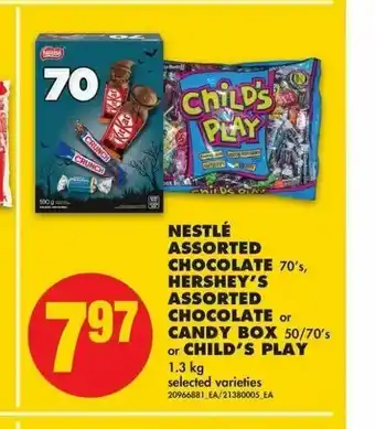 No Frills Nestlé Assorted Chocolate Hershey's Assorted Chocolates or Candy Box or Child's [Play offer