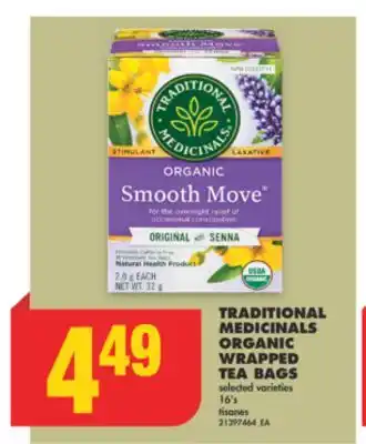 No Frills Traditional medicinals organic wrapped tea bags, 16's offer