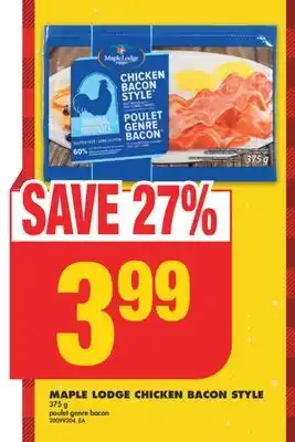 No Frills Maple lodge chicken bacon style, 375 g offer