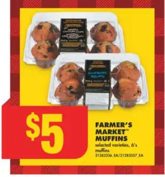No Frills Farmer's market muffins, 6's offer