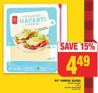 No Frills Pc cheese slices, 210 g offer