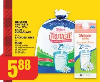 No Frills Neilson trutaste 1%, 2%, skim or chocolate 4 l or lactose free 2 l milk offer