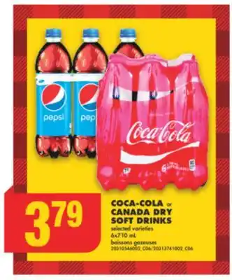 No Frills Coca-cola or canada dry soft drinks, 6x710 ml offer