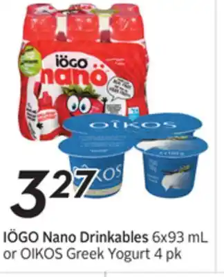 Sobeys Iögo nano drinkables offer