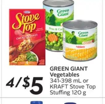 Sobeys Green giant vegetables offer