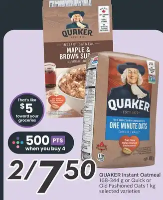 Sobeys Instant oatmeal or quick or old 1 offer