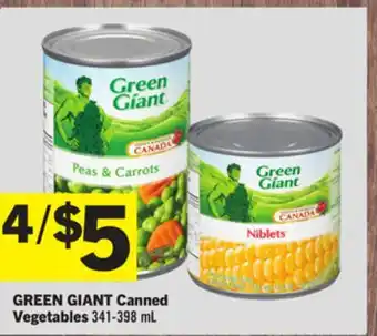 Foodland Green giant canned vegetables offer