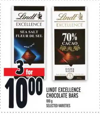 Metro Lindt excellence chocolate bars offer