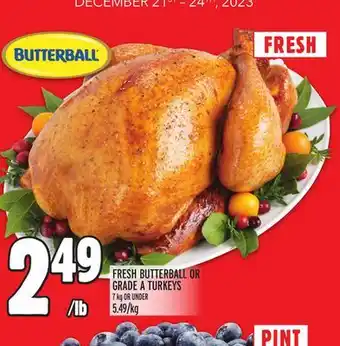 Metro Fresh butterball or grade a turkeys offer